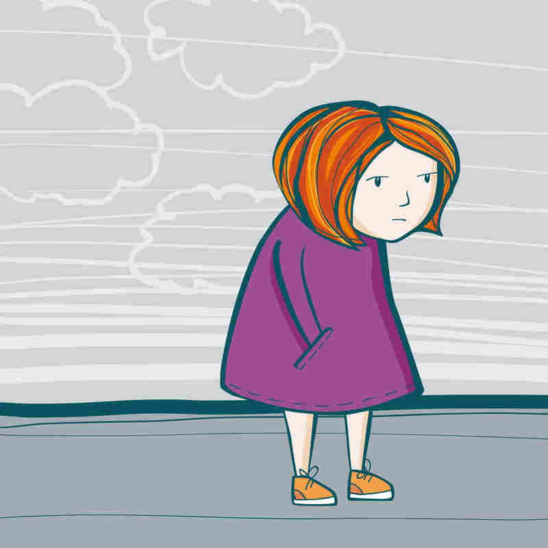 A young girl feeling sad.
