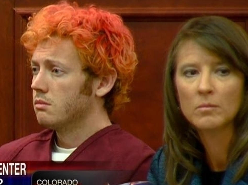 James Holmes, in an Arapahoe County, Colo., court on Monday. (KUSA-TV)
