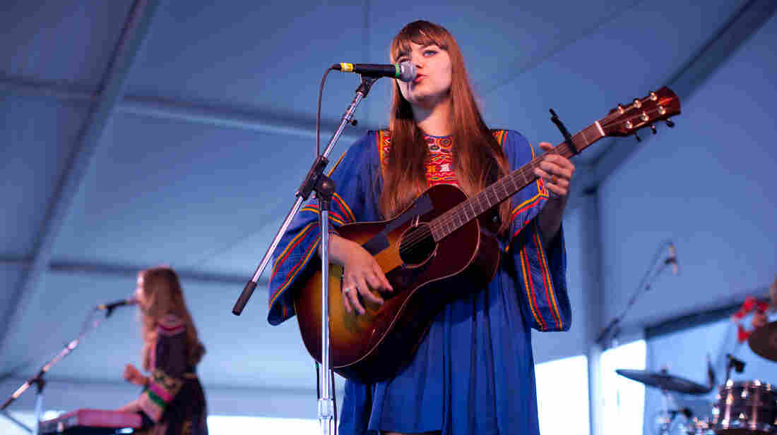 First Aid Kit plays the Harbor Stage at the Newport Folk Festival.