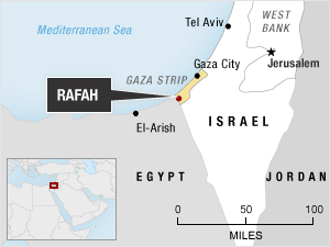 Map of the Egypt-Gaza Border
