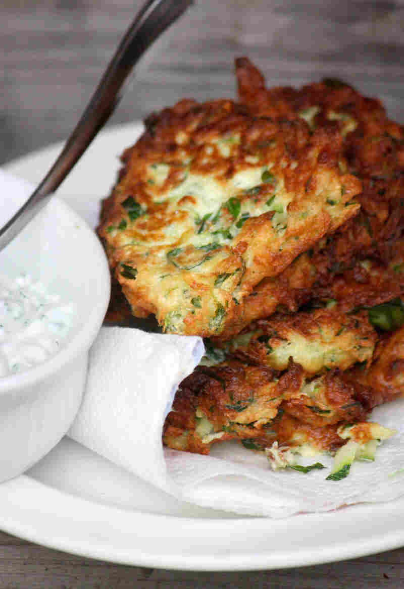 Zucchini Fritters With Dill Tzatziki