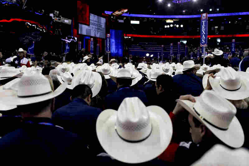 Republican National Convention events began in earnest Tuesday, with delegates from all over the country wearing their state pride atop their heads. Texas delegates are easy to recognize. 