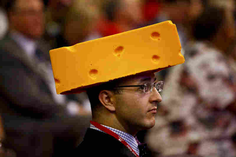 Wisconsin delegate Sol Grosskopf shows his cheesy side.