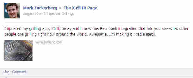 Zuckerberg's facebook update