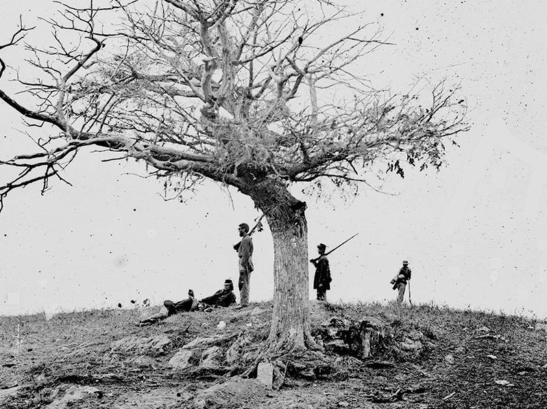 Alexander Gardner's original caption for this image: &quot;A Lone Grave, on Battle-field of Antietam.&quot; (Library Of Congress)