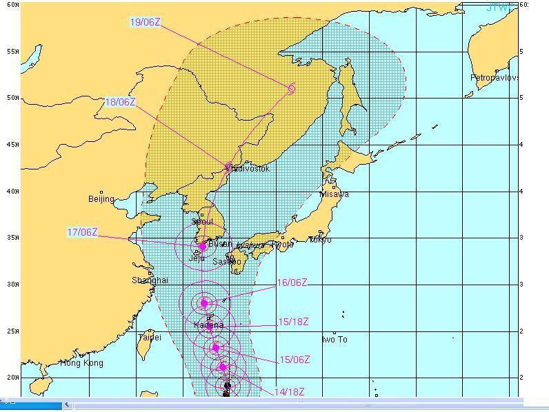Super typhoon Sanba (Joint Typhoon Warning Center)