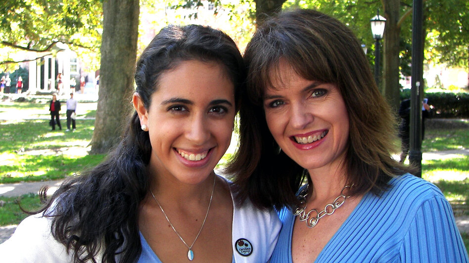 University of North Carolina sophomore Julia-Scott Dawson (left) and her mother, Robin, use text-messaging, email and social media to stay in touch. (Courtesy of Robin Dawson)