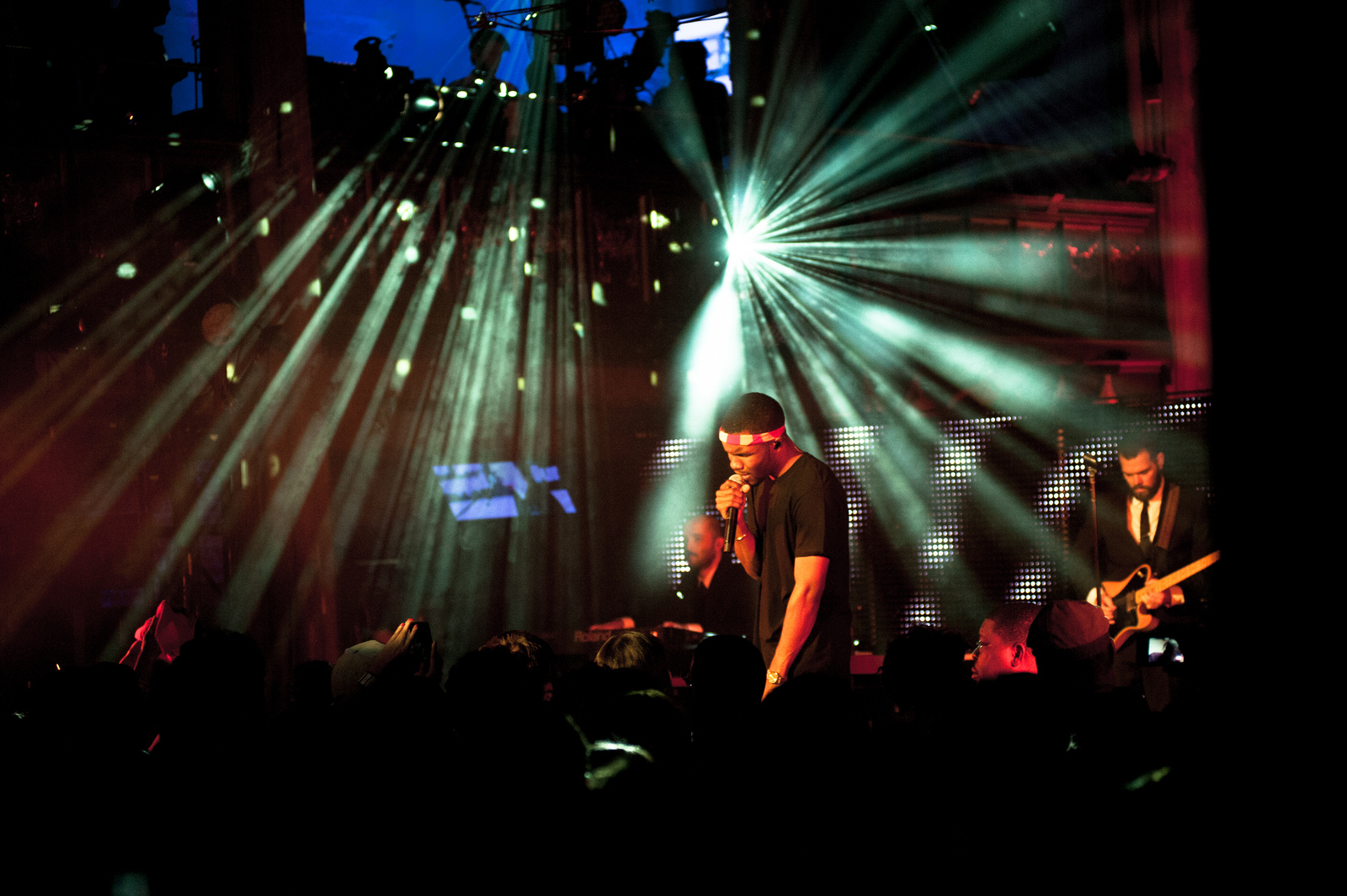 Frank Ocean performs at Angel Orensanz Church. The special show was announced that day and a few hundred lucky fans were able to RSVP for free tickets. (Ryan Muir for NPR)