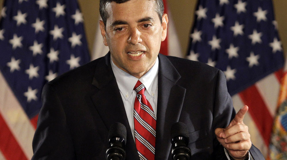Rep. David Rivera, R-Fla., speaks in Coral Gables in November 2010. Rivera is under investigation by state and federal authorities for allegedly misusing campaign funds. (Alan Diaz/AP)