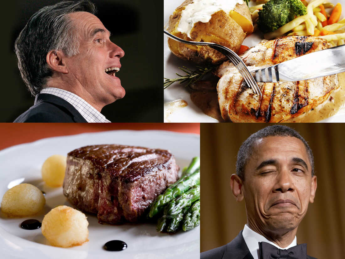 Each candidate chose a meat and potatoes dinner before the debate.