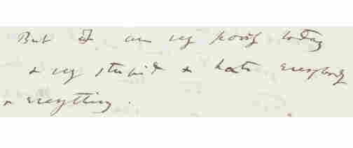 Darwin: "I am very poorly today and very stupid and hate everybody and everything."
