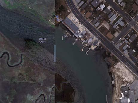 Interactive images show the New Jersey coast before and after Hurricane Sandy. (NOAA)