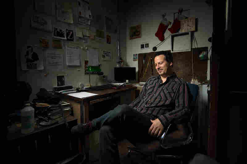Projectionist Chris Saxe at the Avon Theater, Stamford, Conn.