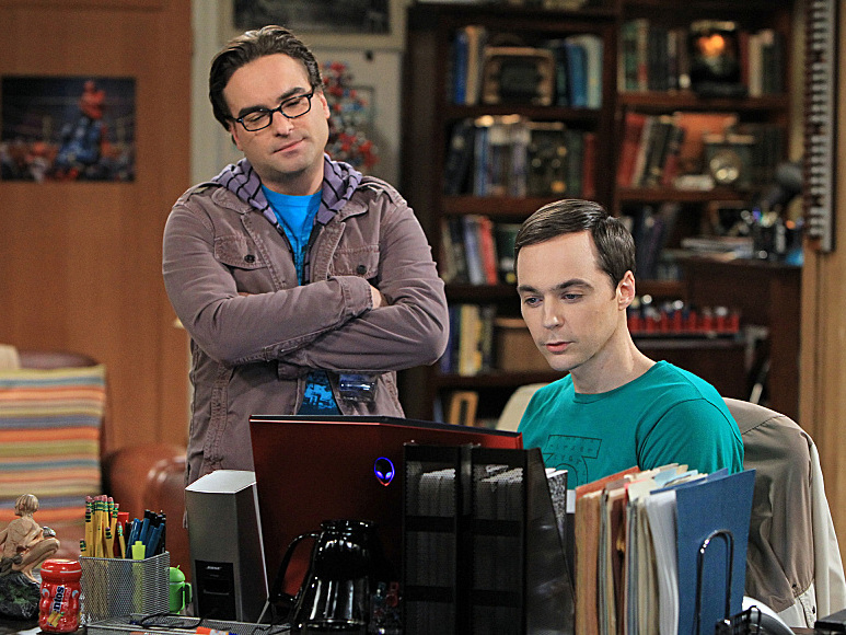 Johnny Galecki and Jim Parsons in <em>The Big Bang Theory</em>, one of Chuck Lorre's three popular comedies currently on CBS. (CBS)
