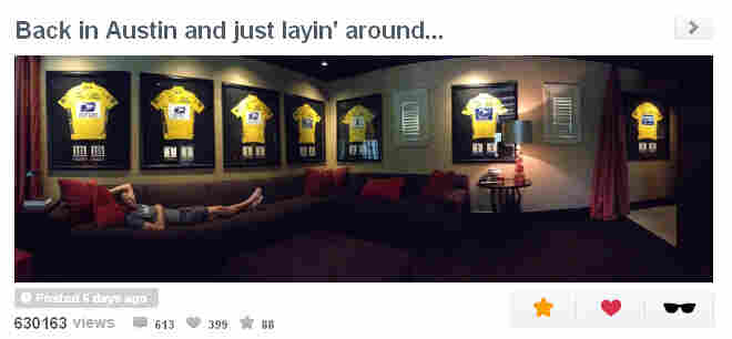 Lance Armstrong at home