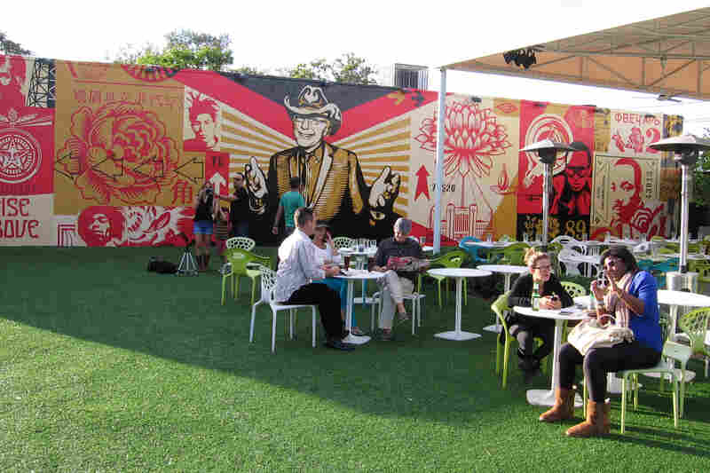 Street Art Brings Life To A Miami Neighborhood Npr Los Angeles Artist Shepard Fairey S New Mural Revolves Around An Image Of Wynwood Walls Founder Tony