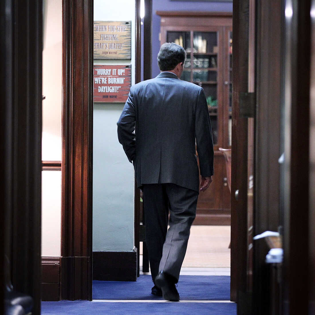 Sen. Jim DeMint, R-S.C., enters his Capitol Hill office on Dec. 6.