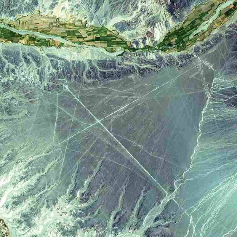 Nazca Lines, Peru, 2000The ancient geoglyphs, located in southern Peru, are estimated to be created by the Nazca culture between 400 and 650 A.D. The Nazca Lines were made by removing reddish iron-oxide pebbles that cover the surface of the desert. When the gravel is removed, the lines contrast with the light color underneath.