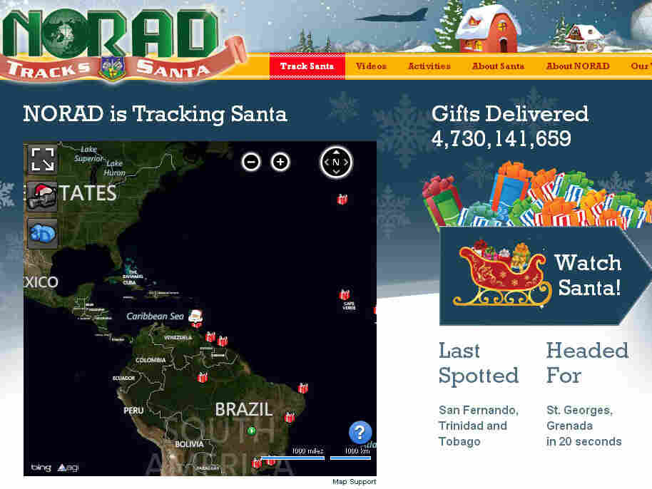 Where's Santa? Depends On Which Tech Titan You Ask : The Two-Way : NPR