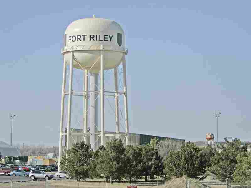 A water tower at Fort Riley, Kans.