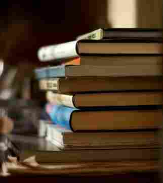 A stack of books.