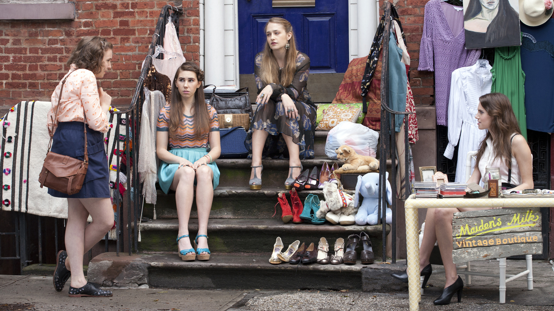 Lena Dunham's series <em>Girls</em>, which follows the lives of a group of young women in New York City, returns to HBO this month. (HBO)