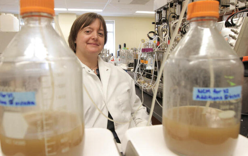 Microbiologist Emma Allen-Vercoe invented the Robogut, a mechanical device that mimics conditions in the human colon. (Courtesy of thestar.com)