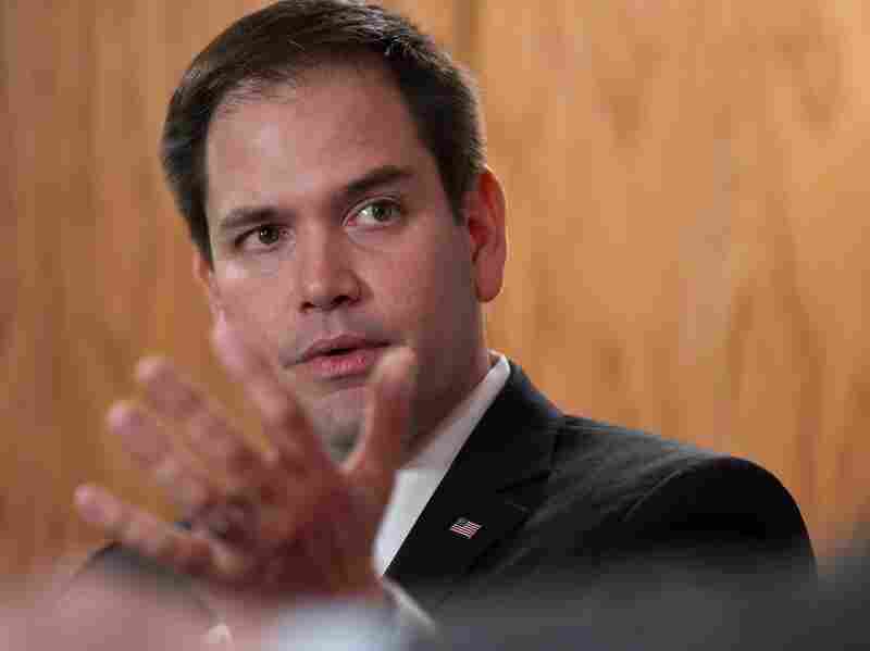 GOP Sen. Marco Rubio of Florida speaks at a BuzzFeed Brews newsmaker event in Washington on Tuesday.