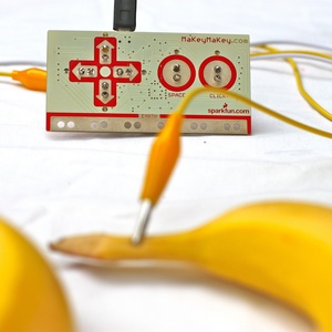 Making a banana piano is easy with the MaKey MaKey.