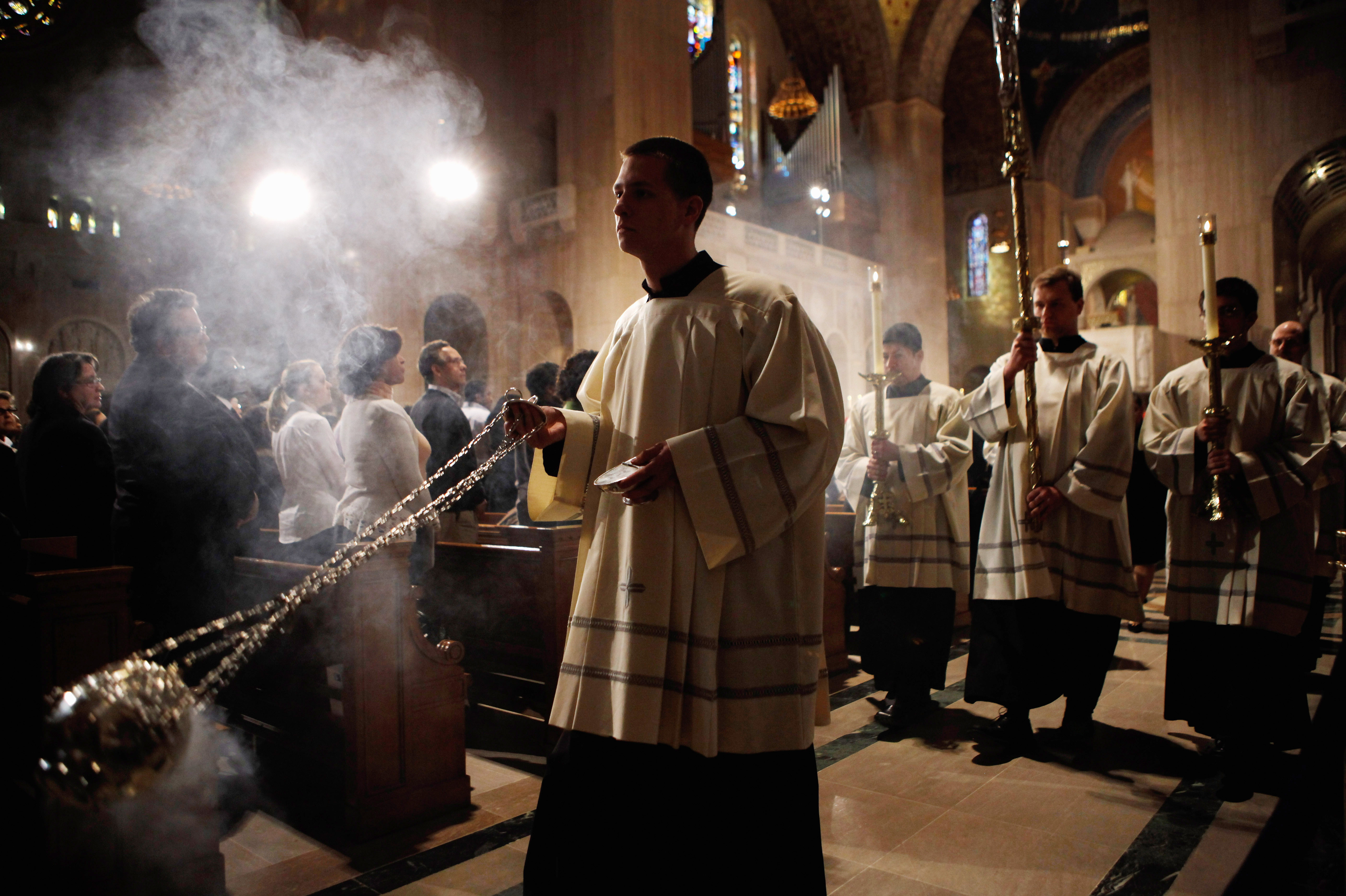 A procession begins a Mass of Remembrance at the Basilica of the National Shrine of the Immaculate Conception in 2011 in Washington, D.C. (Getty Images)