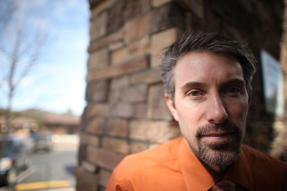 Dr. Frank Dumont at his clinic in Estes Park, Colo. (Barry Gutierrez for NPR)