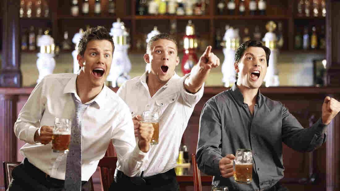 Sports fans at a pub.