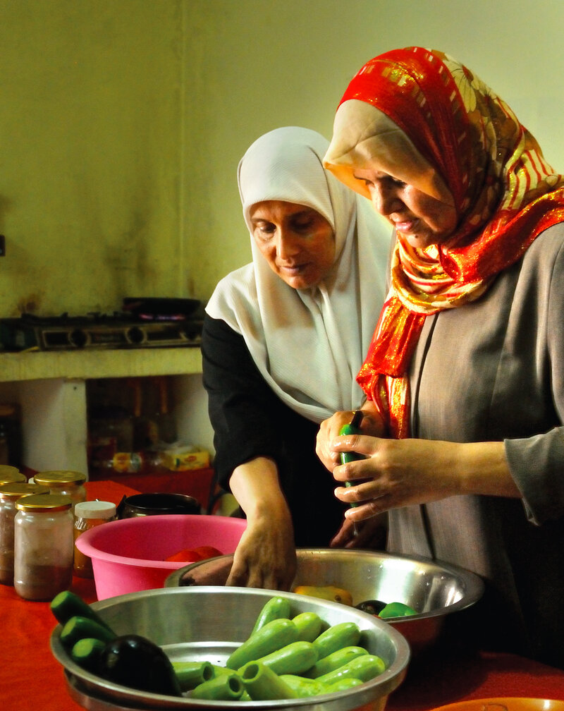 Recipes Not Rockets Cookbook Offers New Lens On Gaza The Salt Npr Members Of The Zeitun Women S Cooperative Prepare A Meal These Take Catering Orders For