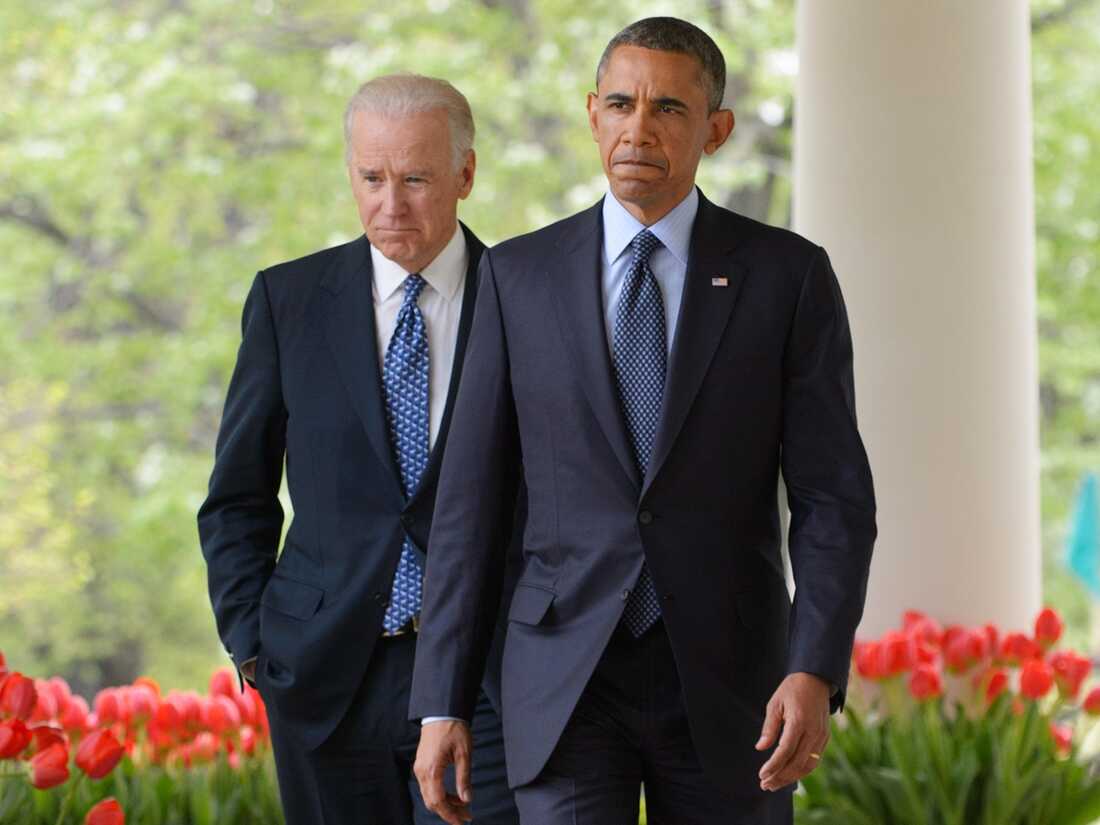 President Barack Obama and Vice President Joe Biden just before delivering remarks on  gun control.