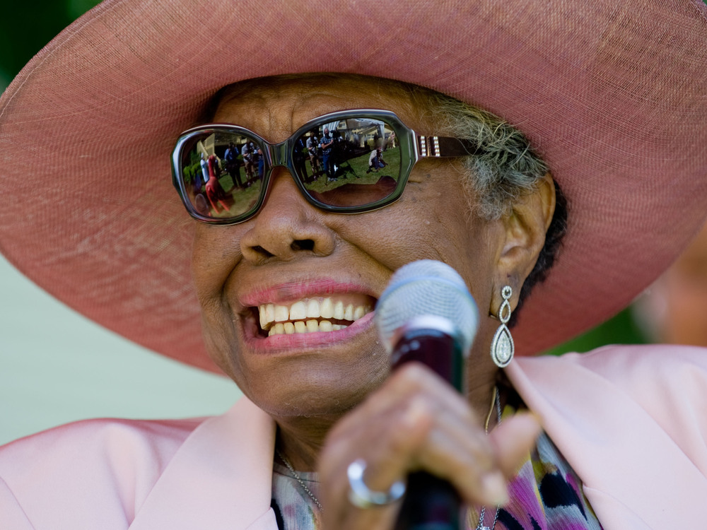 Writer and poet Maya Angelou attends her 82nd birthday party in Winston-Salem, N.C. (Getty Images)