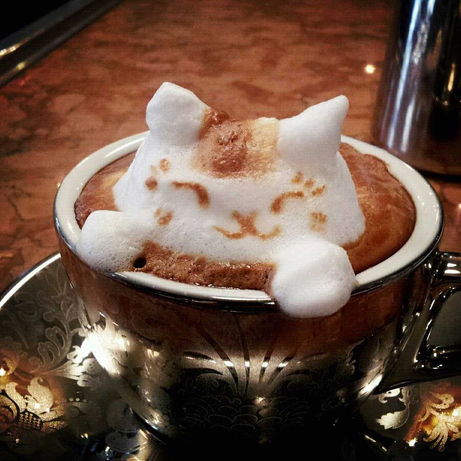 Masterpiece In A Mug Anese Latte Art Will Perk You Up The Cat