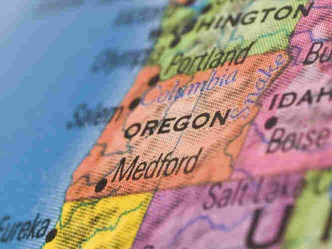 Oregon on a globe
