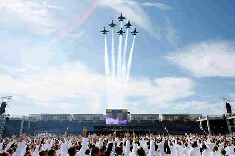 When he spoke to Naval Academy graduates in 2009, he highlighted their choice to serve in a time of war.