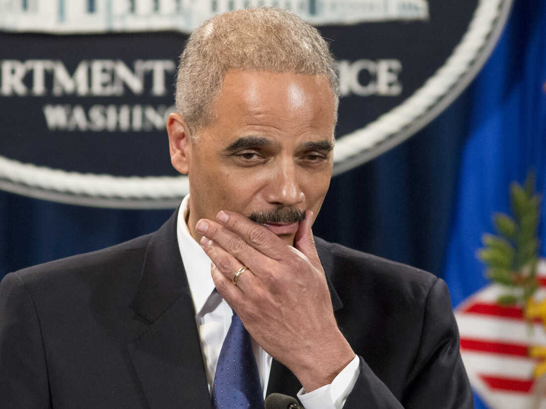 Attorney General Eric Holder pauses during a May 14 news conference on the IRS.