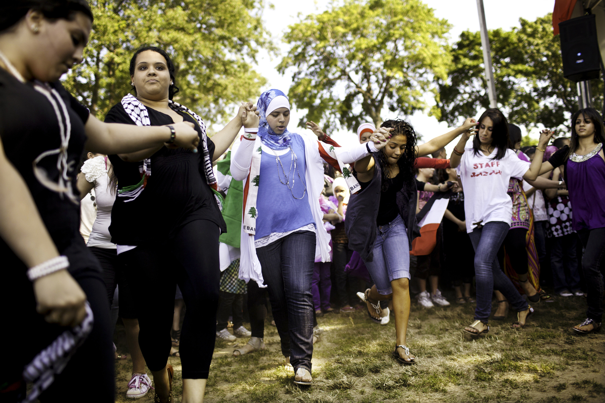 Arab-Americans join in a traditional dance during the sixth annual Arab-American Heritage Festival in Brooklyn in 2011.