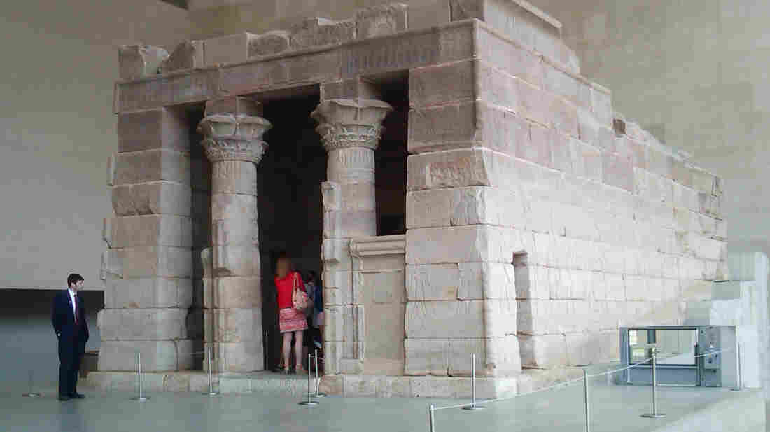 A full-size Egyptian temple, called Dendur, at the Metropolitan Museum of Art in New York City.