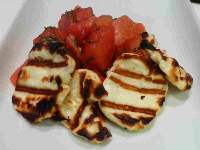 Watermelon Salad with Grilled Halloumi