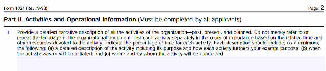 Application for Recognition of Exemption Under Section 501(a)