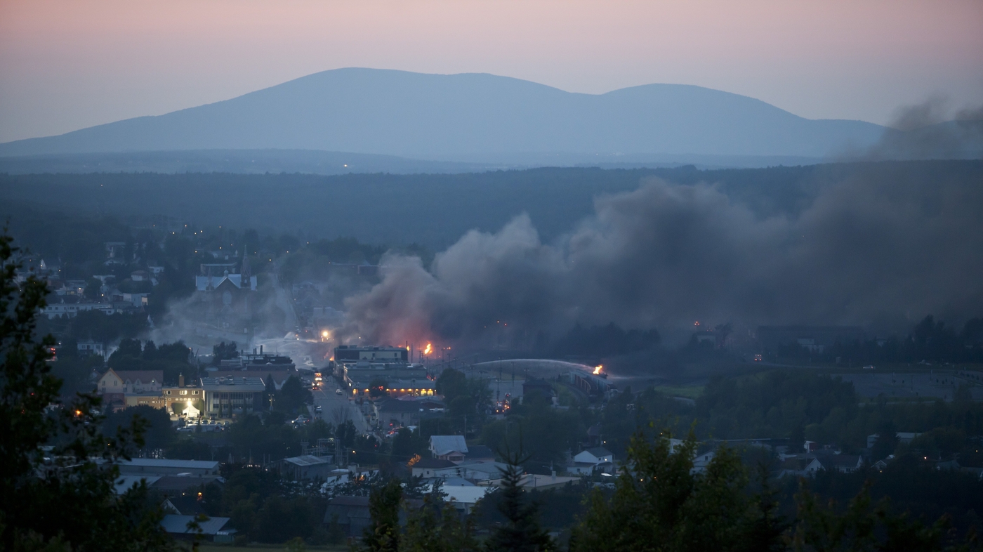 Quebec Town Still Ablaze After Runaway Train Explosion : The Two-Way : NPR