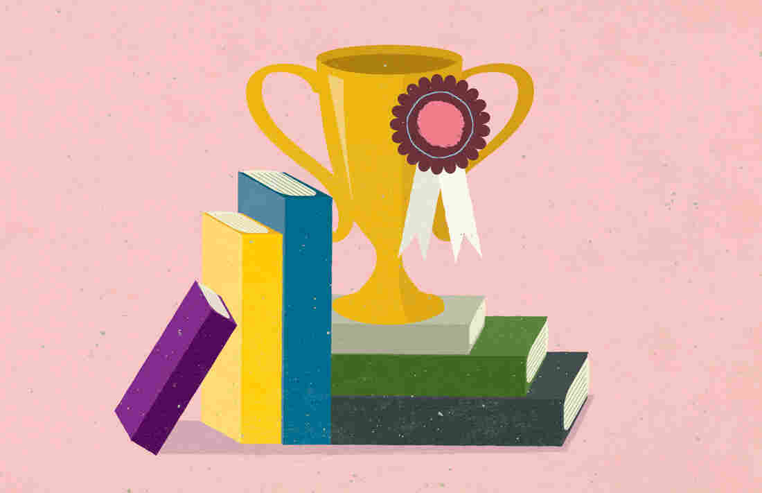 Illustration: A trophy sits on a pile of books.