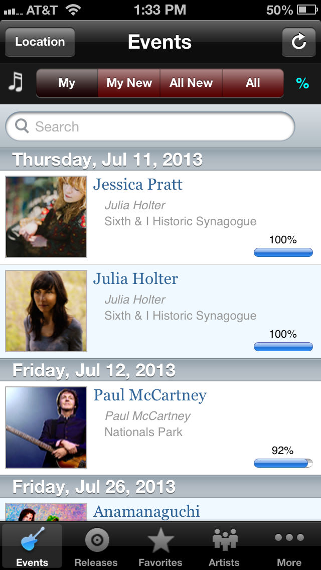 Screenshot of the app BandMate.