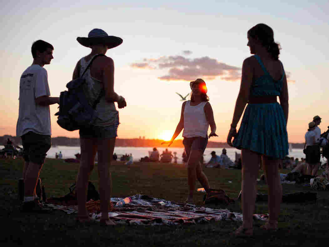 Music lovers gather and dance at the 2012 Newport Folk Festival.