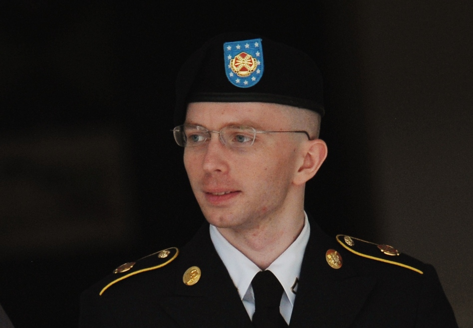 Army Pfc. Bradley Manning is escorted from court on Thursday in Fort Meade, Maryland. (Mandel Ngan /AFP/Getty Images)