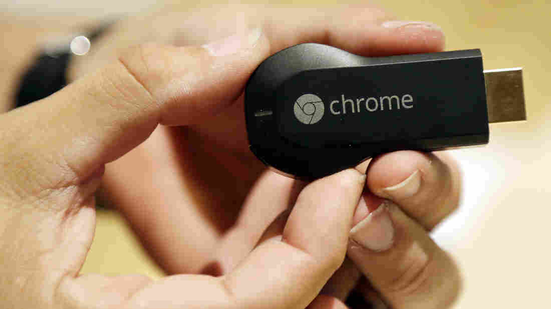The new Google Chromecast device is shown on July 24, 2013, in San Francisco.
