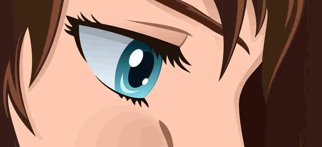 An illustrated closeup on a woman's eye.